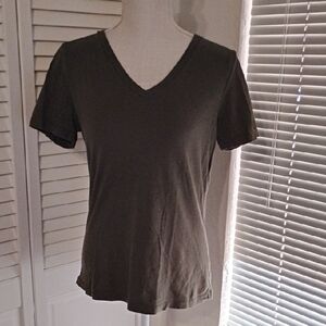 Bella Canvas Dark Green V-Neck Women's Tee